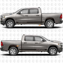 Testo Personalizzato Performance Strisce Sticker Adesivi Decals Grafica per Battitacco Porte Laterali 2 per Dodge RAM 1500 8