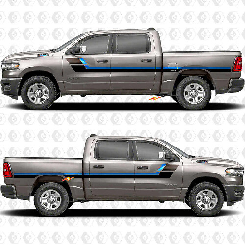 Kit di Adesivi in Vinile con Strisce Laterali in Stile Retrò per Dodge Ram 1500