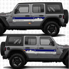 Kit di Adesivi in Vinile con Strisce Laterali Mountain Style per Jeep Wrangler_3