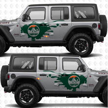 Strisce Adesive in Vinile Porta Laterale Camping Natura Montagna per Jeep Wrangler_2