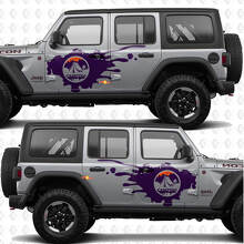 Strisce Adesive in Vinile Porta Laterale Camping Natura Montagna per Jeep Wrangler_3