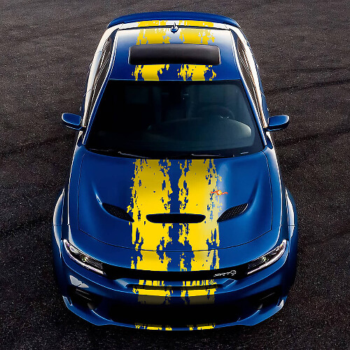 Kit adesivi in vinile a doppia fascia superiore laterale stile Splash per Dodge Challenger o Charger