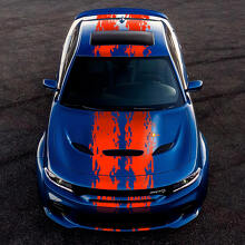Kit adesivi in vinile Splash Grunge Stripes per Dodge Challenger o Charger 2
