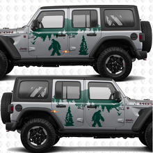 Montagne Natura Yeti Sasquatch Adesivi Strisce per Porte Laterali Adesivo in Vinile adattabile per Jeep Wrangler 2