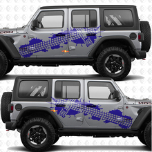 Adesivo in vinile strisce porte laterali impronte pneumatici adatto per Jeep Wrangler 3