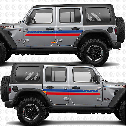 Stripes like US Flag Patriotic Side Doors Vinyl decal sticker fit Jeep Wrangler 1