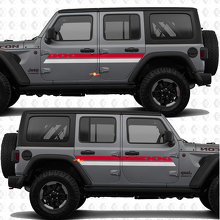 Stripes like US Flag Patriotic Side Doors Vinyl decal sticker fit Jeep Wrangler 3