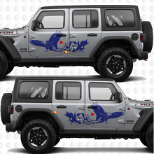 Bald Eagle Desert Canyon Side Doors Stripes Vinyl decal sticker fit Jeep Wrangler 3