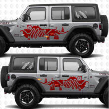 Adesivo in Vinile Laterale con Bussola Mappa Sentieri Natura per Jeep Wrangler_2