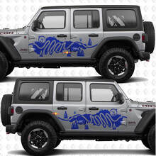 Adesivo in Vinile Laterale con Bussola Mappa Sentieri Natura per Jeep Wrangler_3