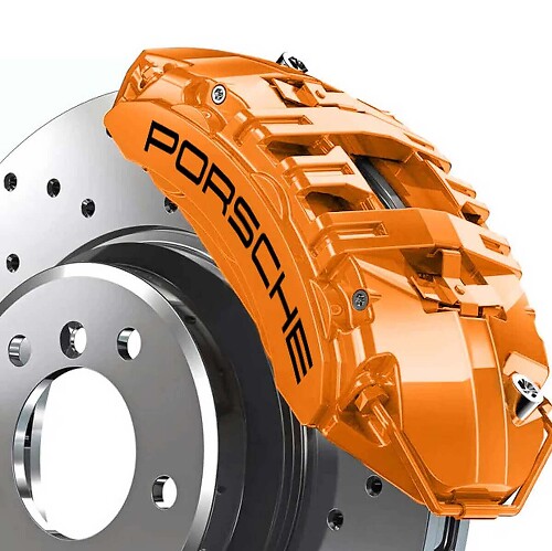 Set di Adesivi Curvi per Pinze Freno con Scritta Porsche per Porsche