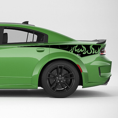 Adesivo in Vinile con Striscia Tribale Fiamma per Parafango Posteriore Dodge Charger 1