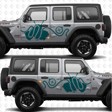 Adesivo in vinile con mappa Trail Pass, bussola, porte laterali e strisce, compatibile con Jeep Wrangler 2