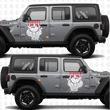 Adesivo in vinile a strisce con teschio di cervo e bandiera USA per porte laterali, compatibile con Jeep Wrangler 2