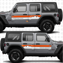 Adesivo in vinile personalizzato Strisce Montagne per porte laterali adatto a Jeep Wrangler 2