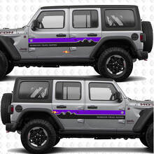 Adesivo in vinile personalizzato Strisce Montagne per porte laterali adatto a Jeep Wrangler 3