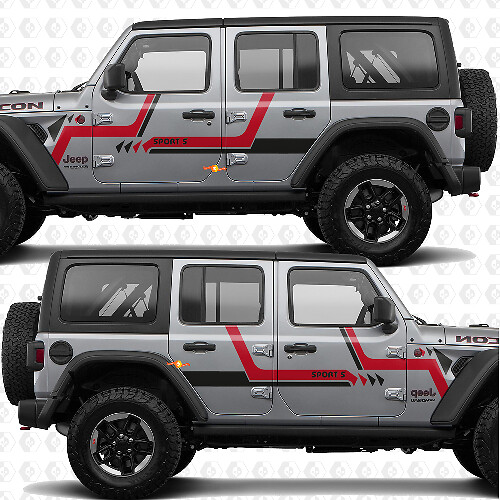 Strisce Testo Personalizzato Adesivo in vinile per porte laterali compatibile con Jeep Wrangler 1