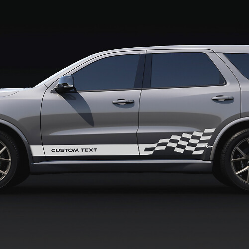 Adesivi in vinile personalizzati con strisce a scacchi laterali per Dodge Durango