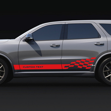 Adesivi in vinile personalizzati con strisce a scacchi laterali per Dodge Durango 3