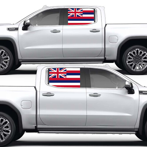 Adesivo in Vinile Colorato per Finestrino Laterale con Bandiera Hawaiana per GMC Sierra