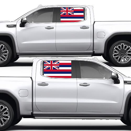 Adesivo in vinile per finestrino laterale con bandiera hawaiana per GMC Sierra 2023 1