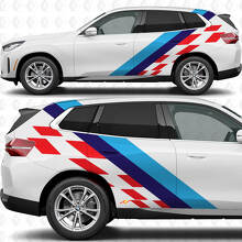 Strisce Colorate Laterali Bandiera a Scacchi Adesivo in Vinile Porte Posteriori compatibile con BMW X3 2