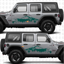 Montagne Natura Paesaggio Adesivo in vinile per porte laterali compatibile con Jeep Wrangler 2
