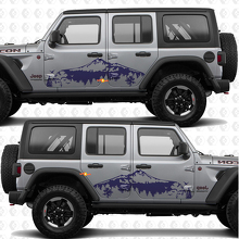 Montagne Natura Paesaggio Adesivo in vinile per porte laterali compatibile con Jeep Wrangler 3
