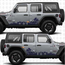 Adesivo in vinile paesaggio natura forestale per porte laterali adatto a Jeep Wrangler JL 2