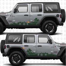 Adesivo in vinile paesaggio natura forestale per porte laterali adatto a Jeep Wrangler JL 3