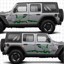 Adesivo in vinile per porte laterali paesaggio naturale di caccia all'anatra adatto per Jeep Wrangler 2