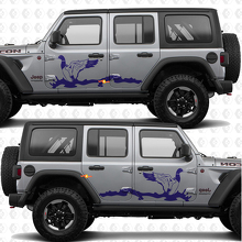 Adesivo in vinile per porte laterali paesaggio naturale di caccia all'anatra adatto per Jeep Wrangler 3