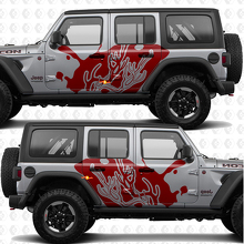 Adesivo in vinile silhouette di corna splash per porte laterali compatibile con Jeep Wrangler 2