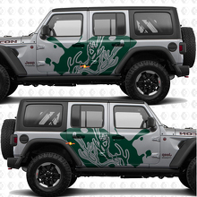 Adesivo in vinile silhouette di corna splash per porte laterali compatibile con Jeep Wrangler 3