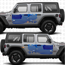 Adesivo in vinile per porte laterali con bandiera patriottica USA, adatto per Jeep Wrangler 2
