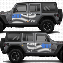 Adesivo in vinile per porte laterali con bandiera patriottica USA, adatto per Jeep Wrangler 3