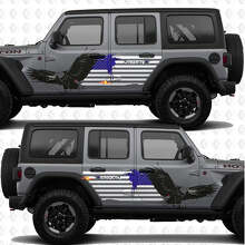 Adesivo in vinile con bandiera patriottica USA e aquila calva per porte laterali Jeep Wrangler 2
