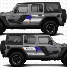 USA Bandiera Patriottica Americana Aquila Calva Adesivo in vinile per porte laterali adatto Jeep Wrangler 2