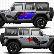 Adesivo in vinile con bandiera patriottica USA e aquila calva per porte laterali Jeep Wrangler 3
