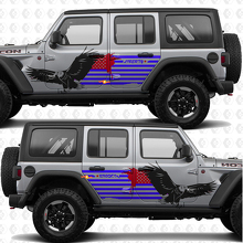 USA Bandiera Patriottica Americana Aquila Calva Adesivo in vinile per porte laterali adatto Jeep Wrangler 3