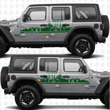 Adesivo Vinilato a Strisce Forestali per Porta Laterale per Jeep Wrangler 2