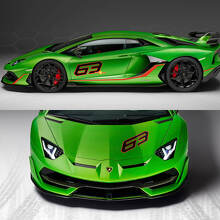 Adesivo Decalcomania Laterale Cofano Grafica Lamborghini Aventador SVJ 3