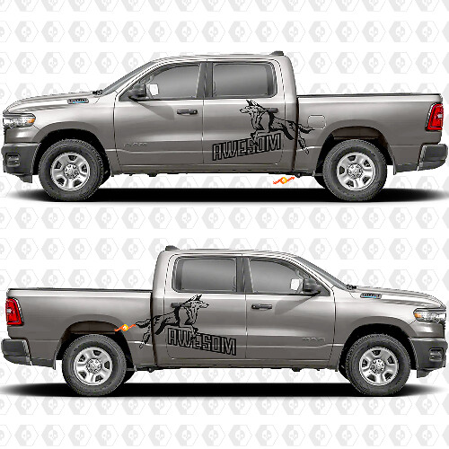 Adesivi Decalcomanie Grafiche Splash Lupo Fantastico per Porte Laterali del Cassone