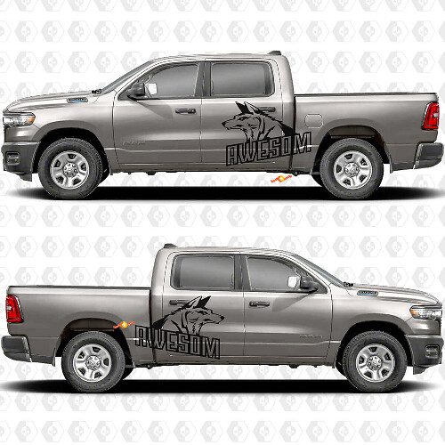 Adesivi Vinile per Porte Laterali Awesome Wolf Decalcomanie Grafiche 2