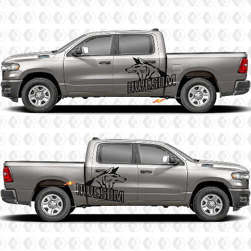 Adesivi Decalcomanie Grafica Fendinebbia Lato Porta Letto Awesome Wolf Splash 2