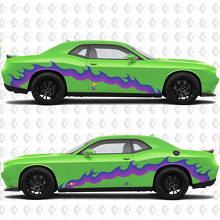 Grafica Personalizzata Fiamme Adesivo Vinile Laterale per Dodge Challenger 2