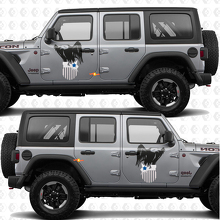 Adesivo in vinile con decalcomania delle portiere laterali con la bandiera degli Stati Uniti con aquila calva, adatto per Jeep Wrangler 2