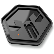 Stemma Teschio in Esagono parafango Emblema Portellone Stemma 3D 4