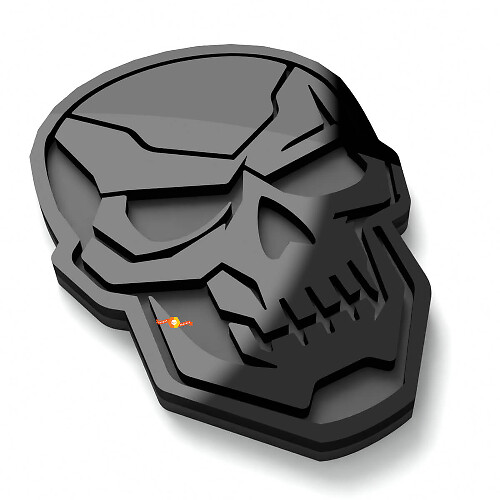 Distintivo Parafango 3D Stile Terminator Teschio Emblema Portellone