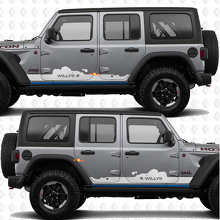 Adesivo in vinile personalizzato per porte laterali adatto a Jeep Wrangler Jeep Wrangler Willys 3